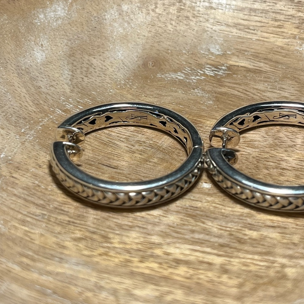 *SOLD* Scott Kay Basket Weave Hoop 925 Sterling Silver Earrings - Picture 10 of 16